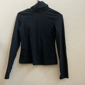 Women’s Black Cropped Turtle Neck Long Sleeve S